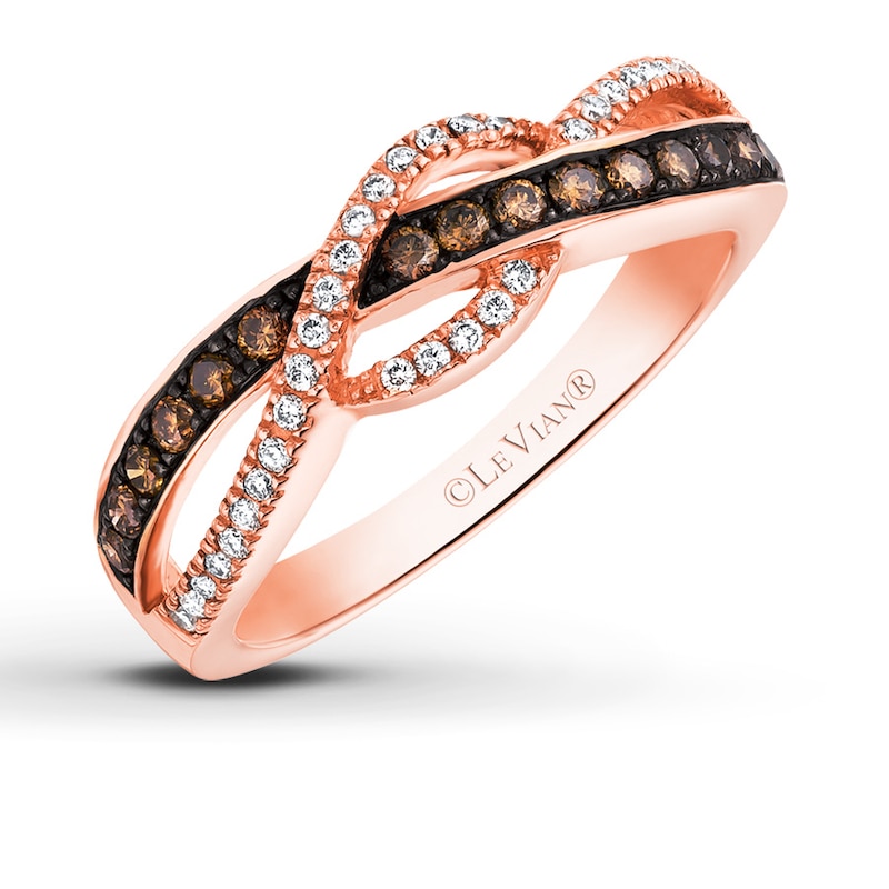Le Vian Chocolate Diamonds 1/3 ct tw Ring 14K Strawberry Gold