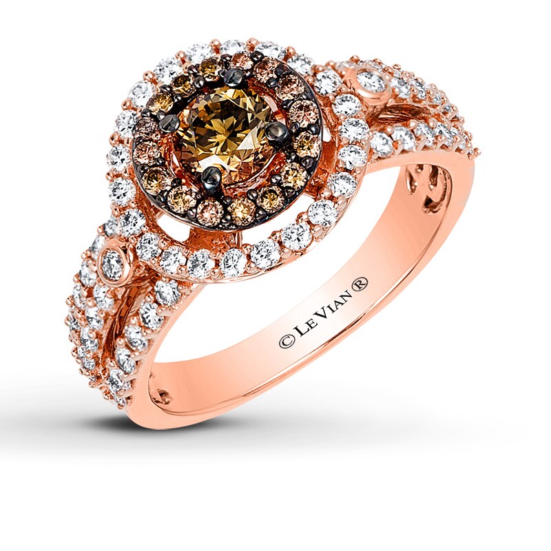 Main Image 1 of Le Vian Chocolate Diamond Ring 1-1/5 ct tw 14K Strawberry Gold