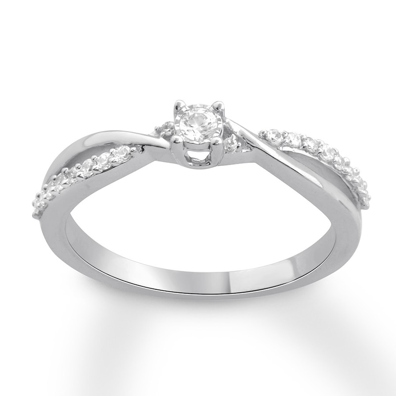 Diamond Promise Ring 1/5 carat tw Round 10K White Gold