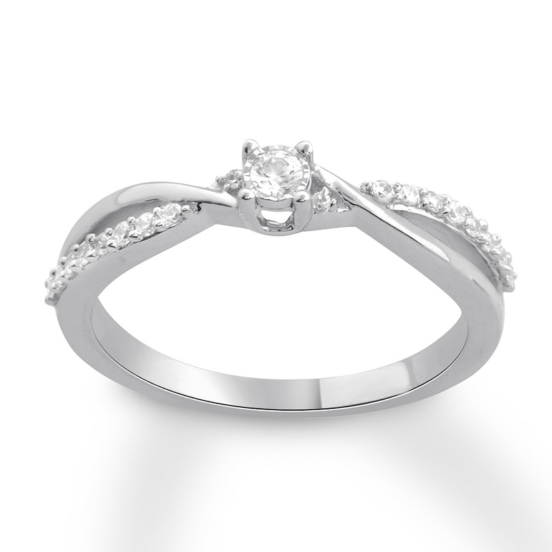 Main Image 1 of Diamond Promise Ring 1/5 carat tw Round 10K White Gold