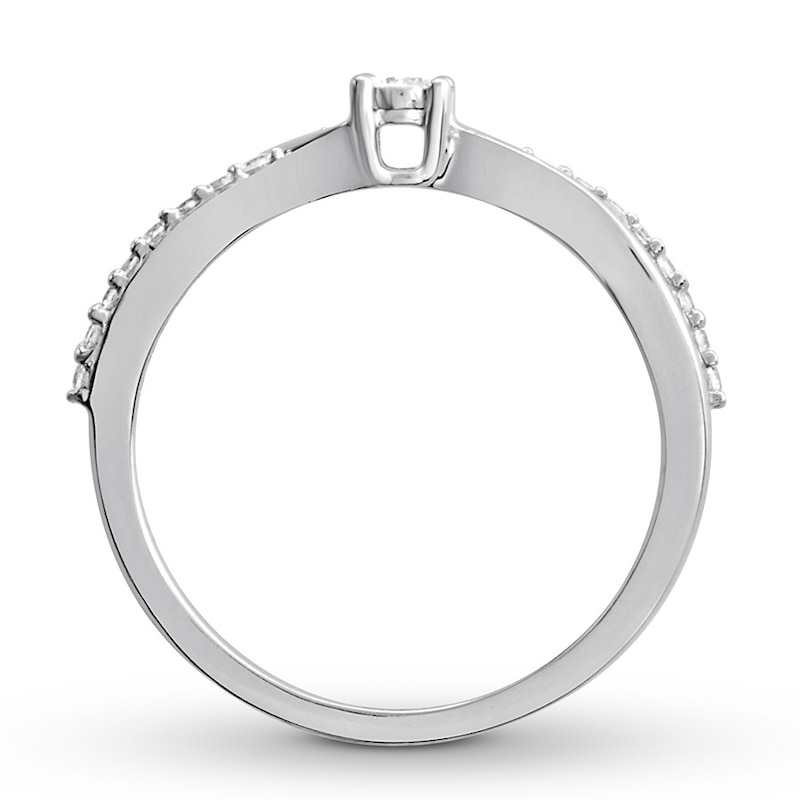Main Image 2 of Diamond Promise Ring 1/5 carat tw Round 10K White Gold