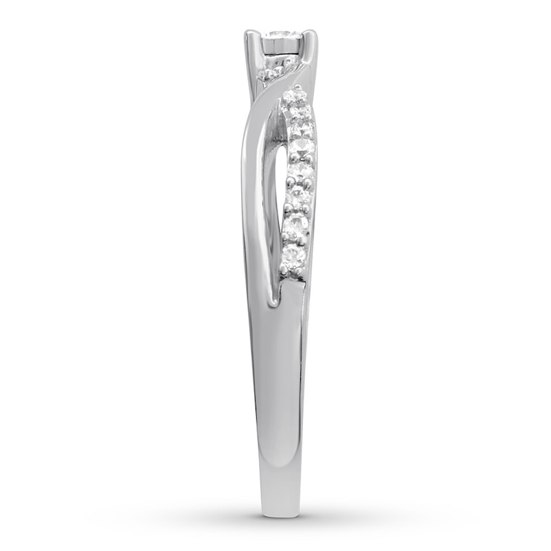 Main Image 3 of Diamond Promise Ring 1/5 carat tw Round 10K White Gold