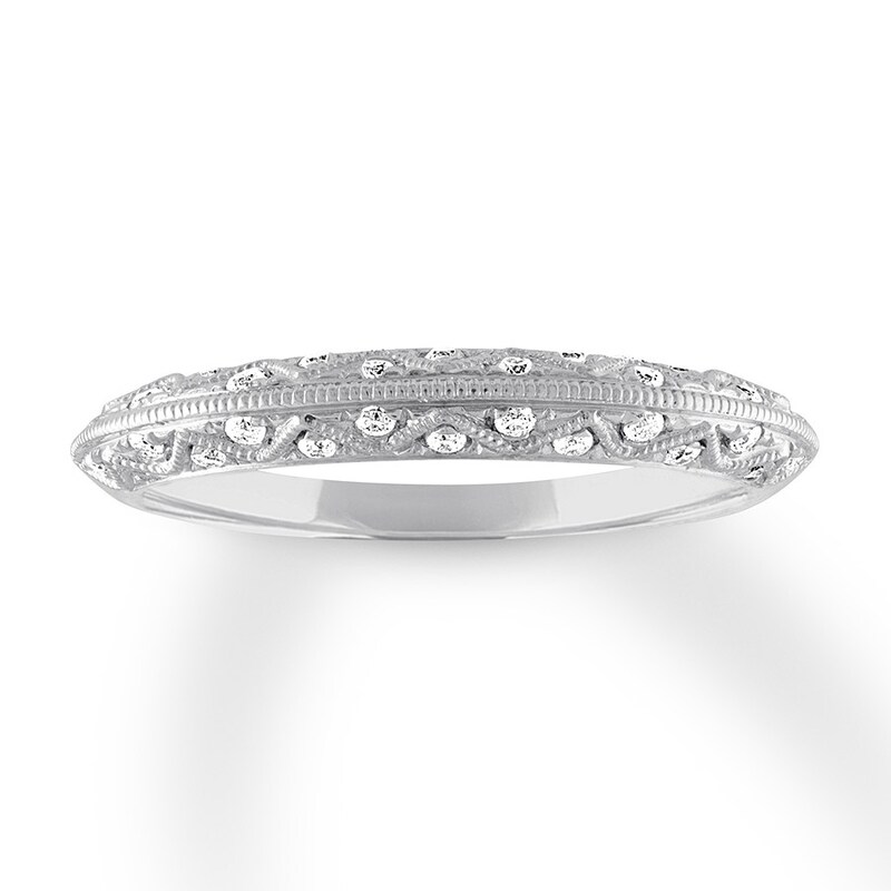 Diamond Anniversary Ring 1/6 ct tw Round 14K White Gold