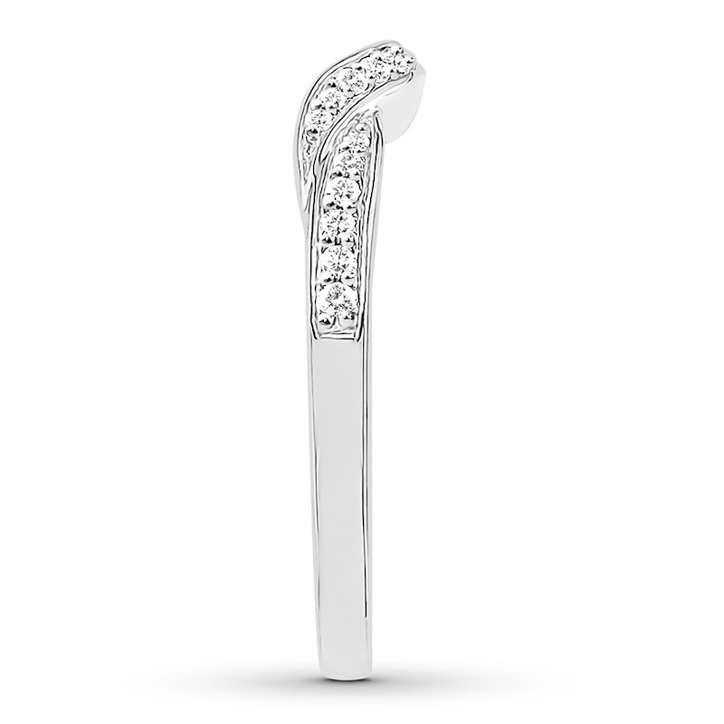 Main Image 3 of Diamond Contour Ring 1/8 carat tw Round 14K White Gold