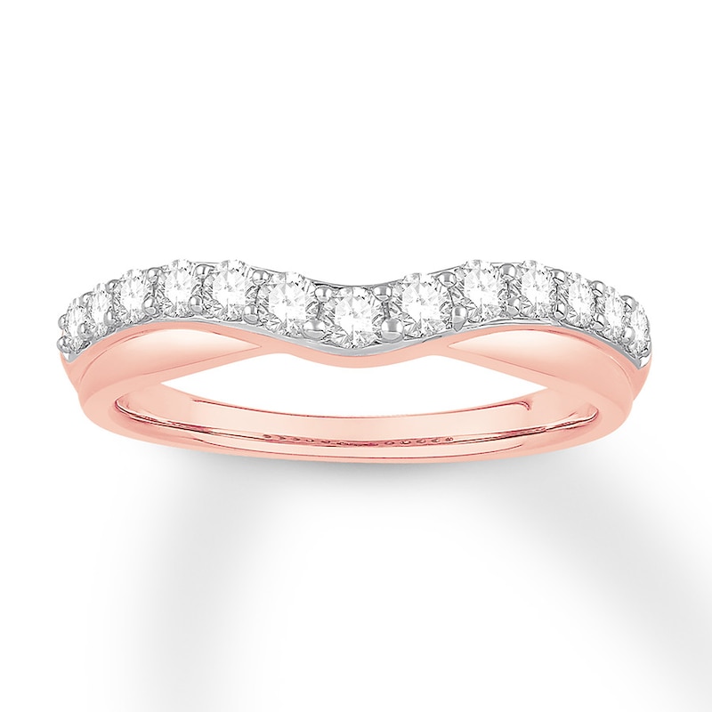Main Image 1 of Diamond Contour Ring 1/2 ct tw Round-cut 14K Rose Gold