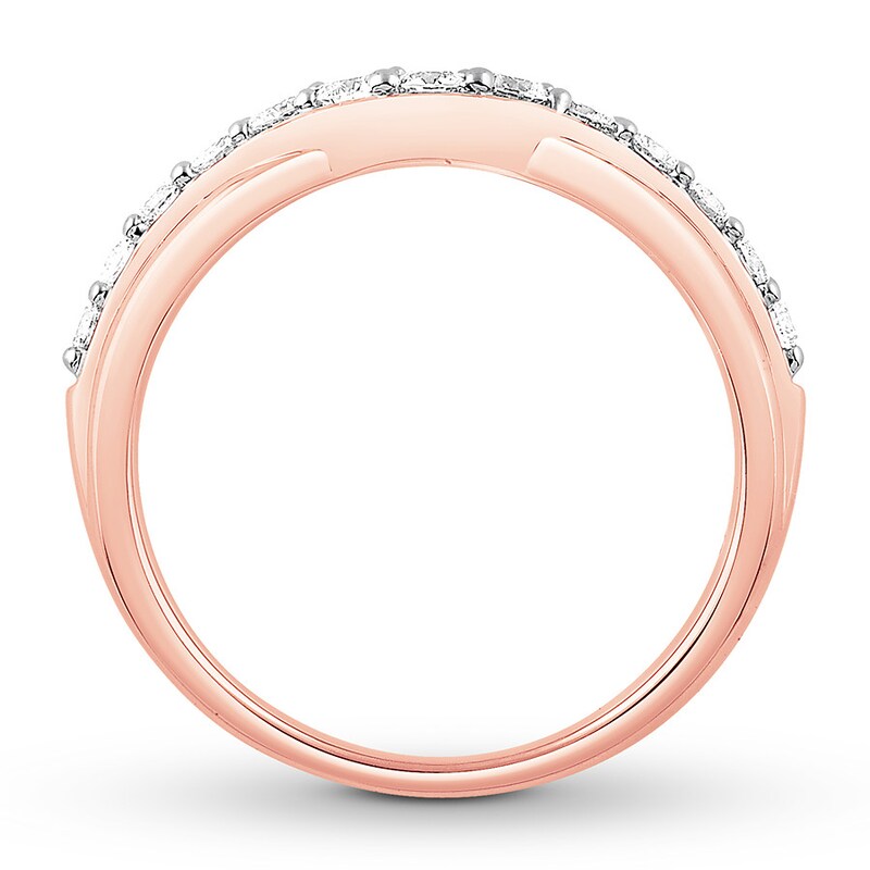 Main Image 2 of Diamond Contour Ring 1/2 ct tw Round-cut 14K Rose Gold