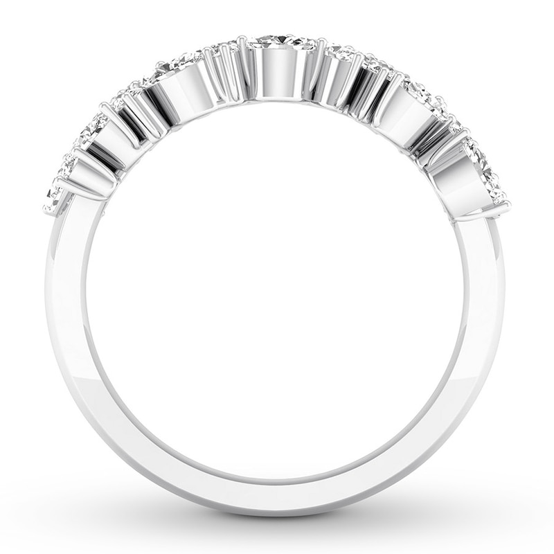 Main Image 2 of Diamond Anniversary Ring 1-1/5 ct tw Marquise/Round 14K Gold