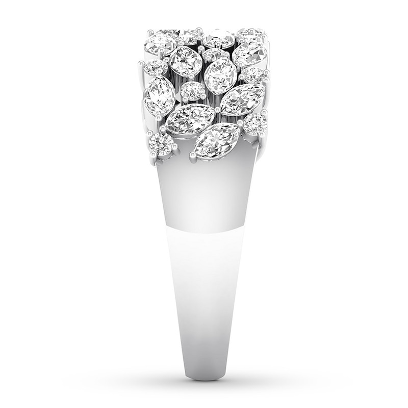 Main Image 3 of Diamond Anniversary Ring 1-1/5 ct tw Marquise/Round 14K Gold