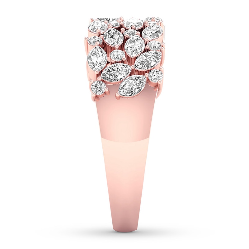 Main Image 3 of Diamond Anniversary Ring 1-1/5 ct tw Marquise/Round 14K Gold