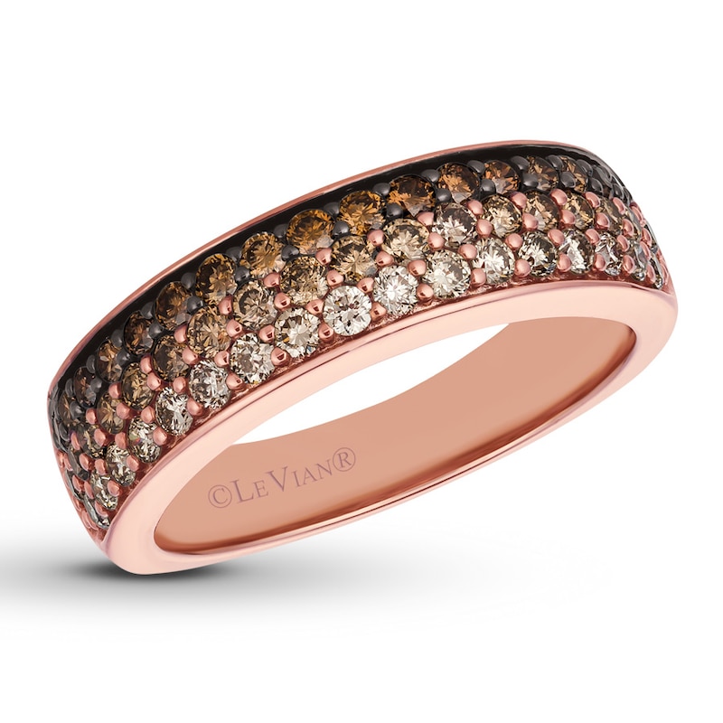 Le Vian Chocolate Ombre Ring 7/8 ct tw Diamonds 14K Strawberry Gold with 360