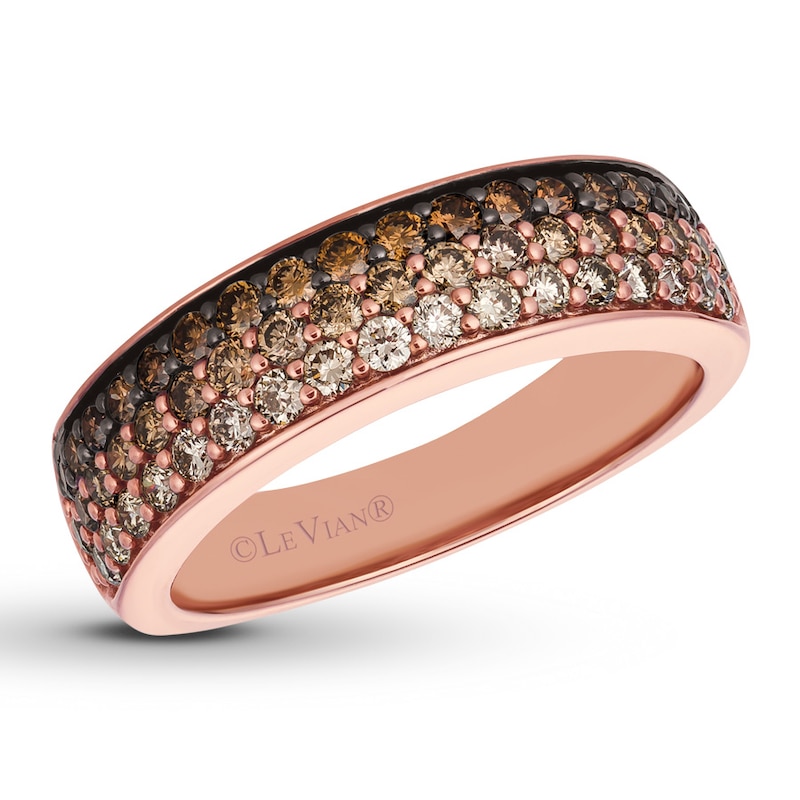 Main Image 1 of Le Vian Chocolate Ombre Ring 7/8 ct tw Diamonds 14K Strawberry Gold