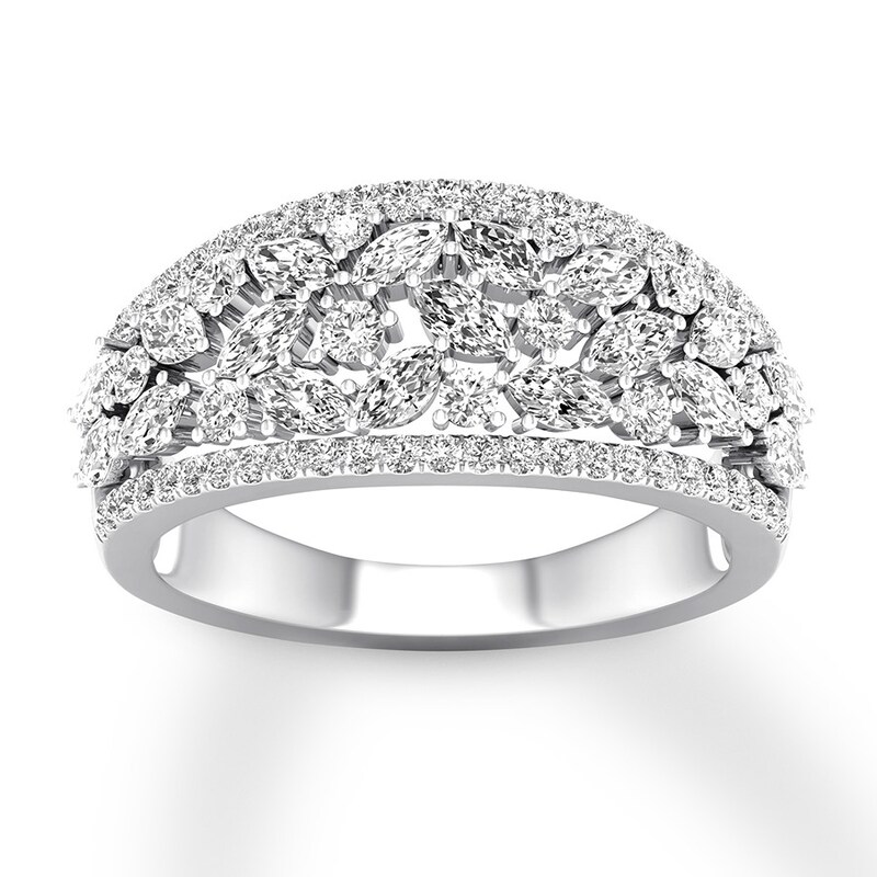 Diamond Anniversary Band 1-1/5 ct tw Round/Marquise 14K Gold with 360