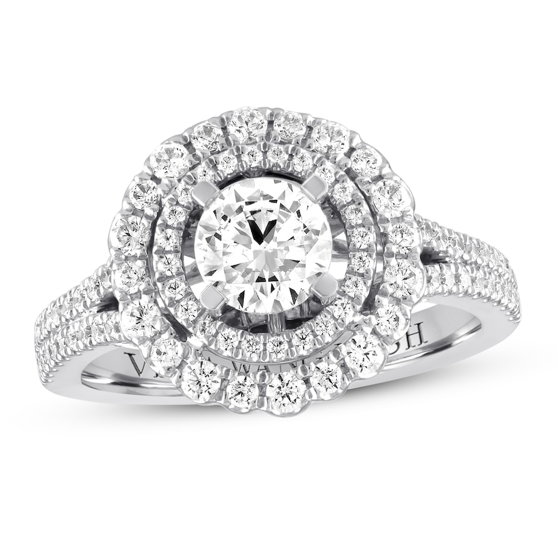 Vera Wang WISH Diamond Ring 1-3/8 carats tw 14K White Gold with 360