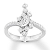 Thumbnail Image 1 of Diamond Ring 5/8 ct tw Marquise/Round 14K White Gold