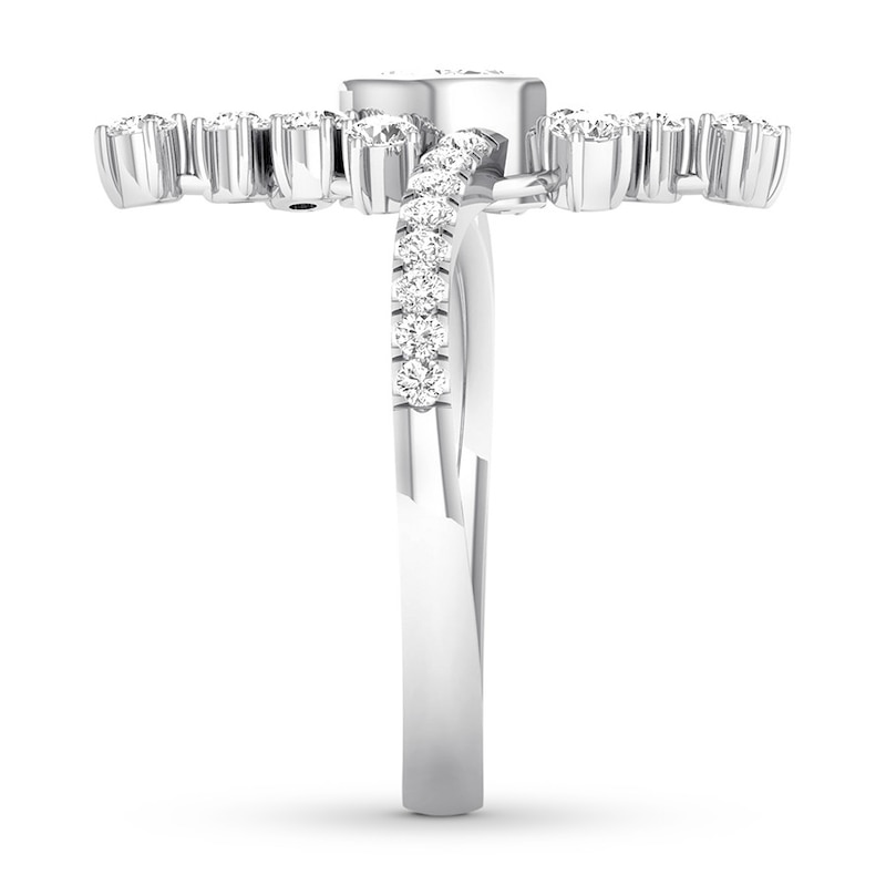 Main Image 3 of Diamond Ring 5/8 ct tw Marquise/Round 14K White Gold