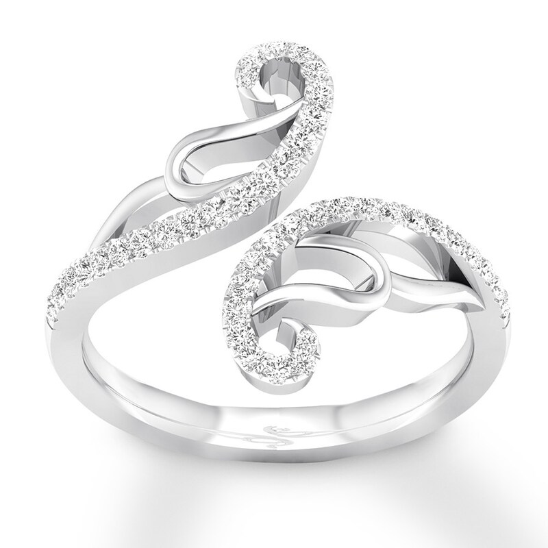 Diamond Deconstructed Ring 1/4 carat tw 14K White Gold