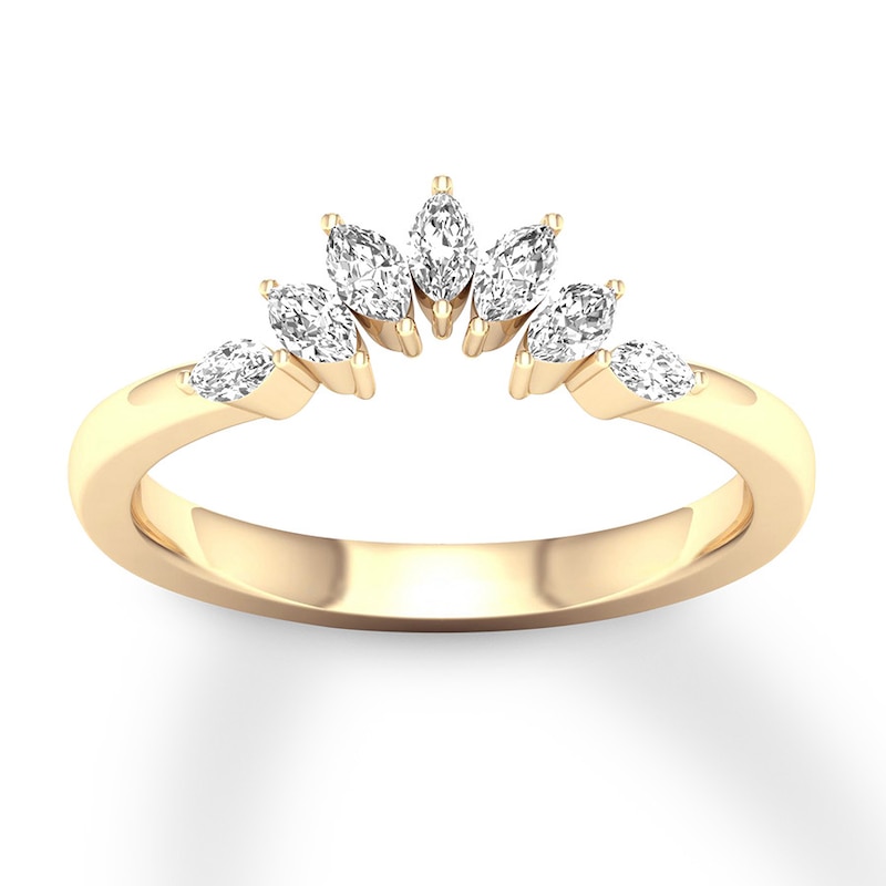 Main Image 1 of Diamond Contour Ring 1/3 carat tw Marquise 14K Yellow Gold