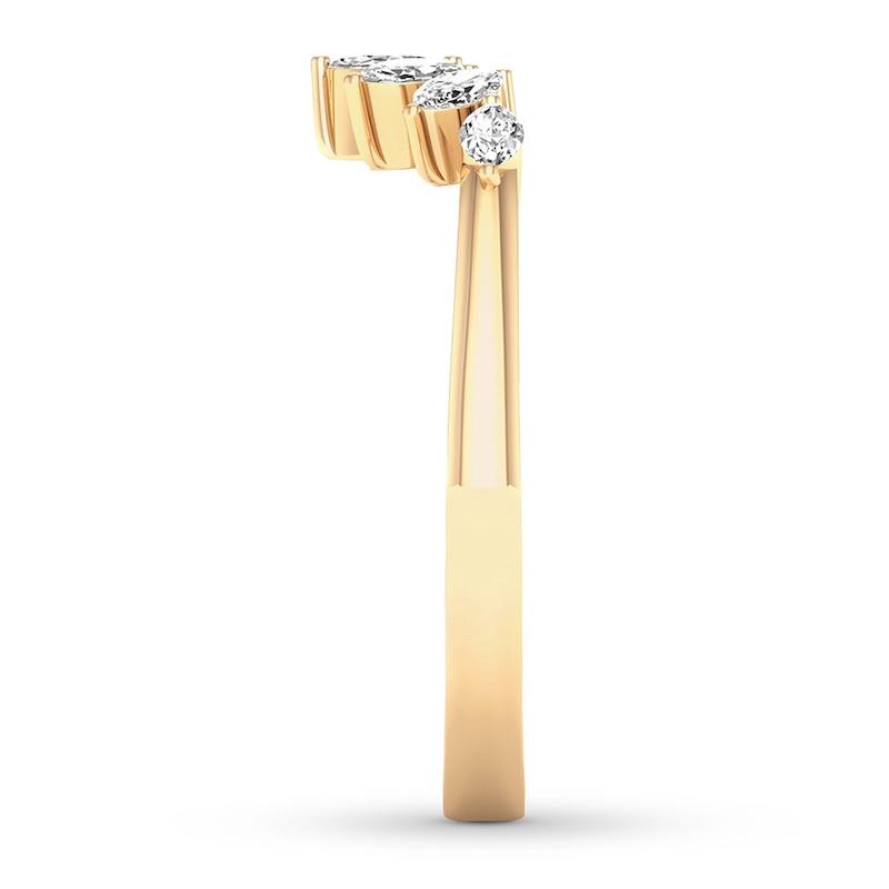 Main Image 3 of Diamond Contour Ring 1/3 carat tw Marquise 14K Yellow Gold