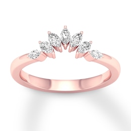 Diamond Contour Ring 1/3 carat tw Marquise 14K Rose Gold
