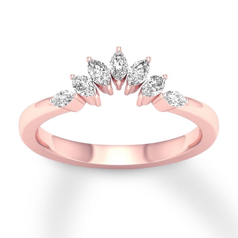 Diamond Contour Ring 1/3 carat tw Marquise 14K Rose Gold