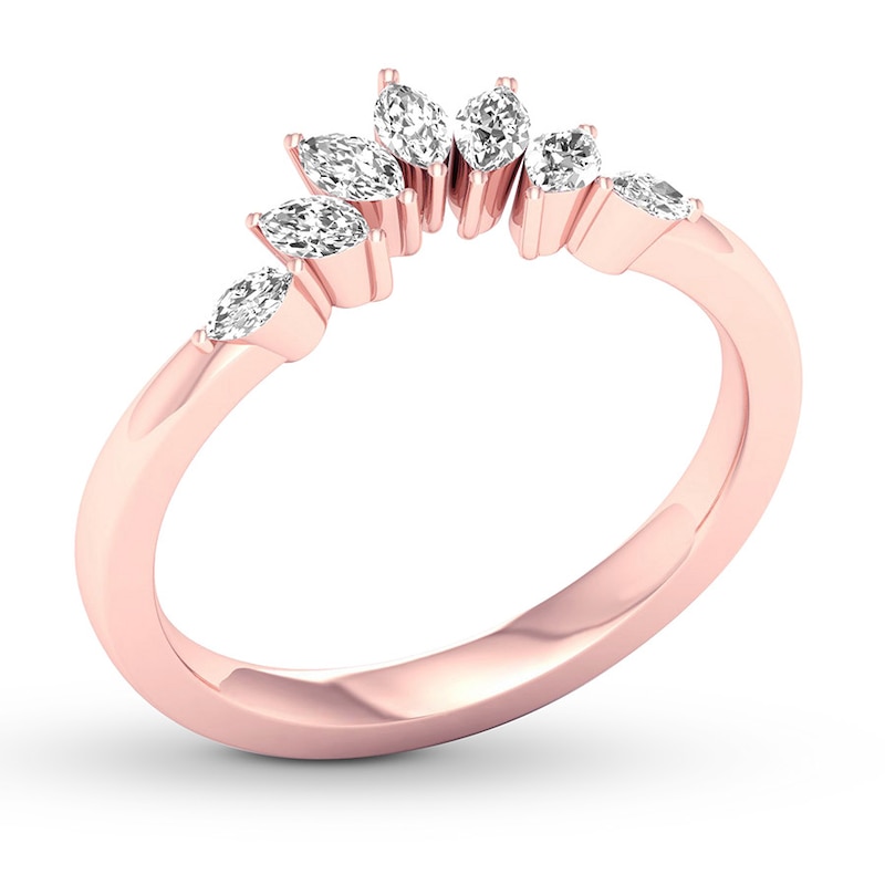 Diamond Contour Ring 1/3 carat tw Marquise 14K Rose Gold