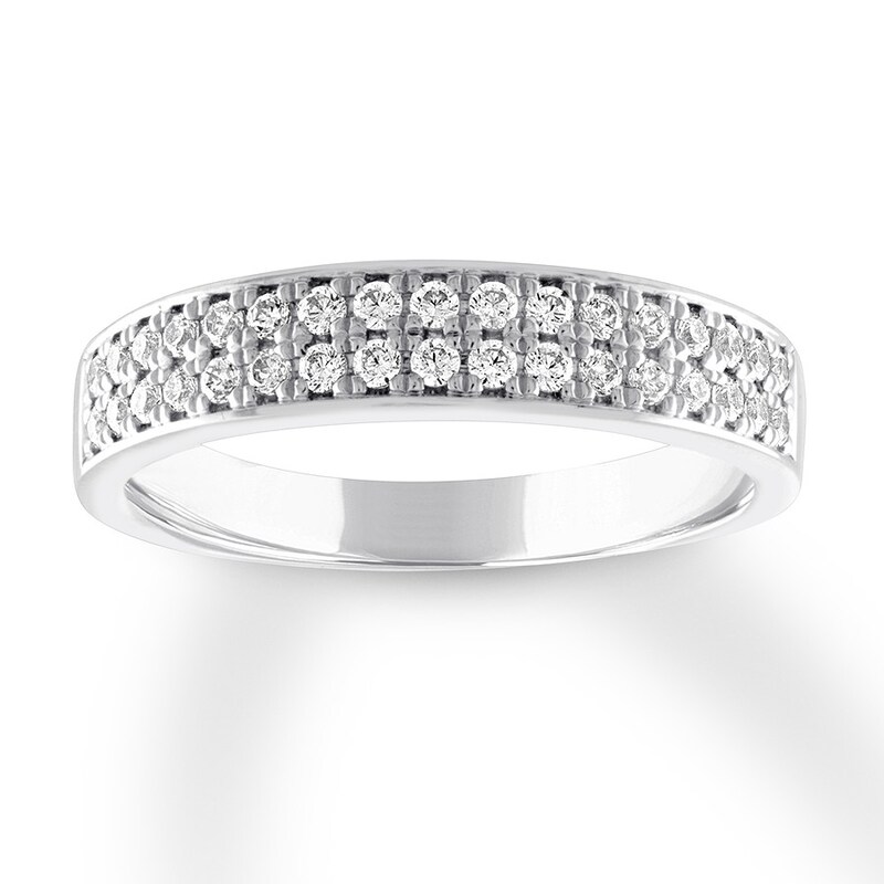 Diamond Anniversary Ring 1/3 carat tw Round 14K White Gold