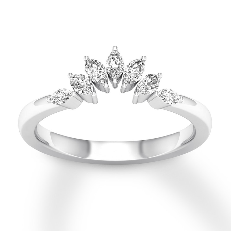 Diamond Contour Ring 1/3 carat tw Marquise 14K White Gold