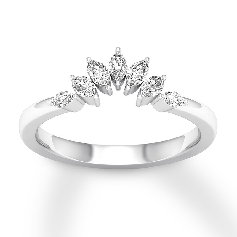 Main Image 1 of Diamond Contour Ring 1/3 carat tw Marquise 14K White Gold