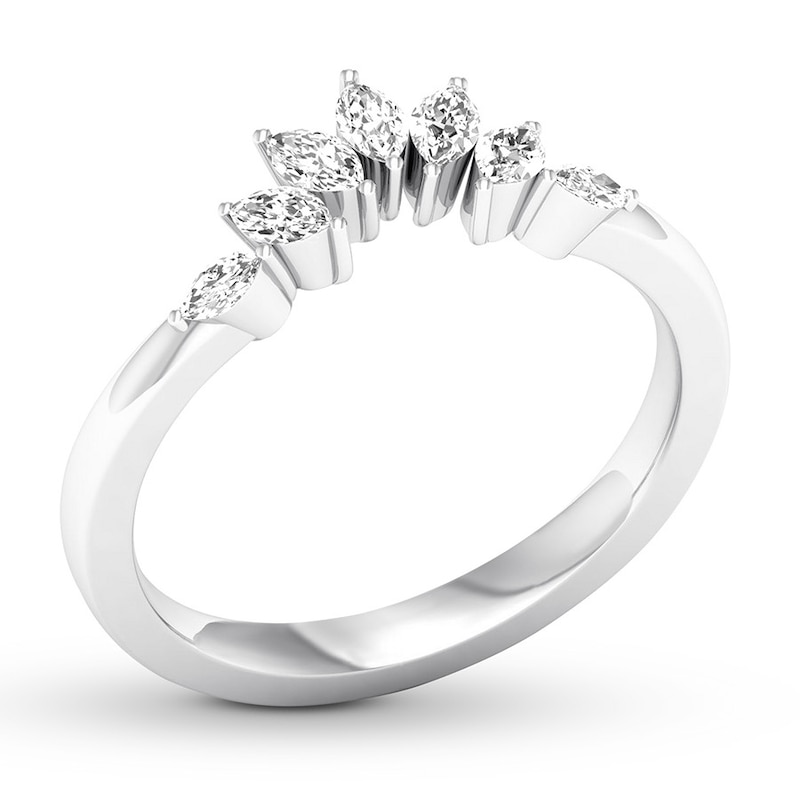 Diamond Contour Ring 1/3 carat tw Marquise 14K White Gold