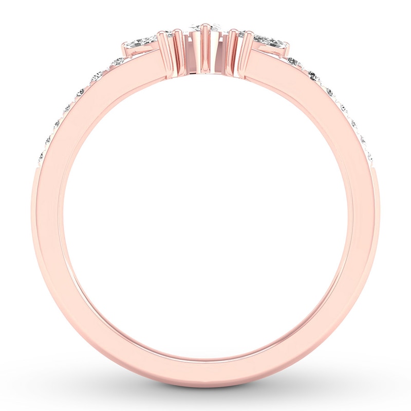 Diamond Contour Ring 1/3 ct tw Marquise/Round 14K Rose Gold