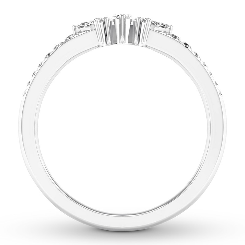 Main Image 2 of Diamond Contour Ring 1/3 ct tw Marquise/Round 14K White Gold