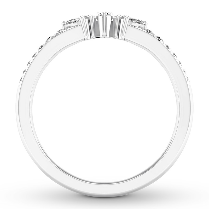 Diamond Contour Ring 1/3 ct tw Marquise/Round 14K White Gold