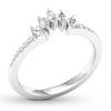 Thumbnail Image 4 of Diamond Contour Ring 1/3 ct tw Marquise/Round 14K White Gold