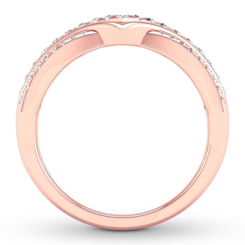 Diamond Contour Ring 1/3 carat tw Round 10K Rose Gold