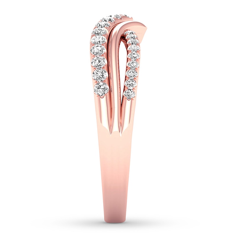 Diamond Contour Ring 1/3 carat tw Round 10K Rose Gold