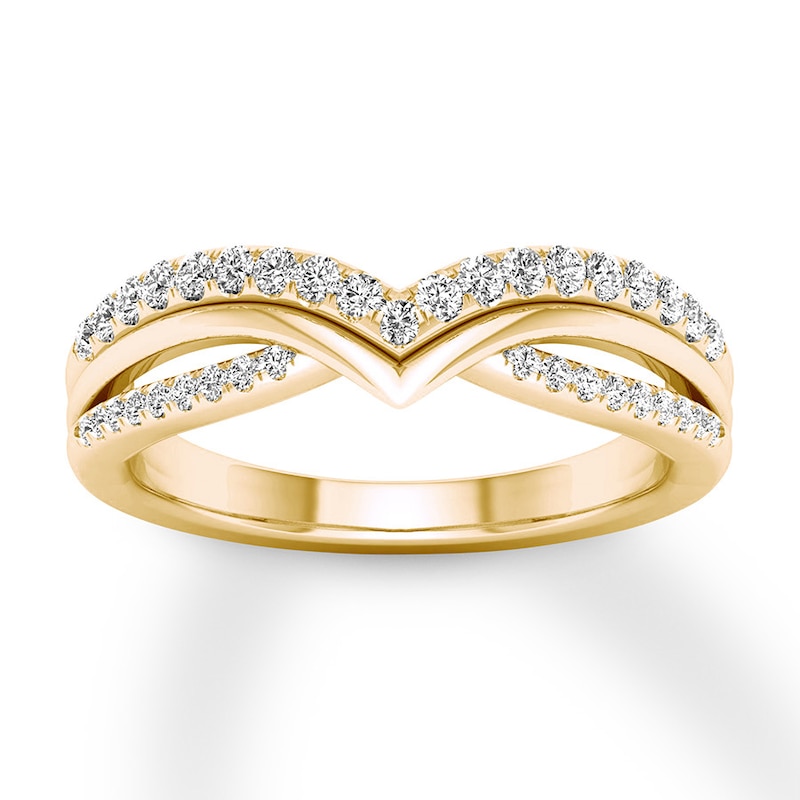 Diamond Contour Ring 1/3 carat tw Round 10K Yellow Gold