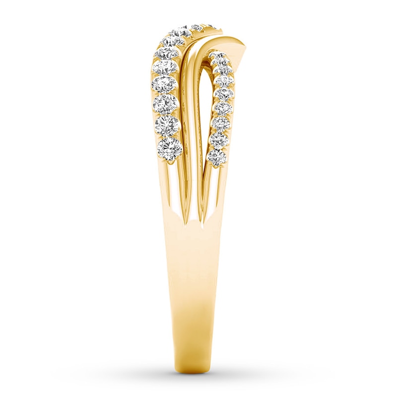 Diamond Contour Ring 1/3 carat tw Round 10K Yellow Gold