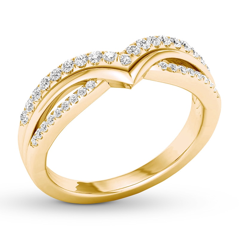 Diamond Contour Ring 1/3 carat tw Round 10K Yellow Gold
