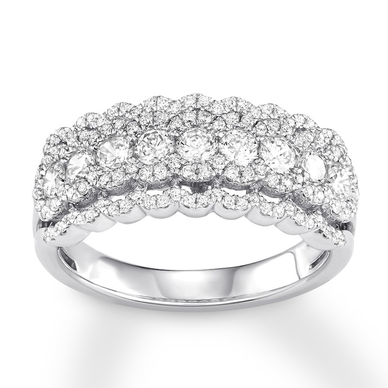 Diamond Anniversary Ring 1 carat tw Bezel-set 14K White Gold