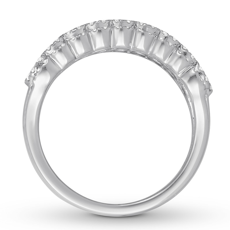 Diamond Anniversary Ring 1 carat tw Bezel-set 14K White Gold