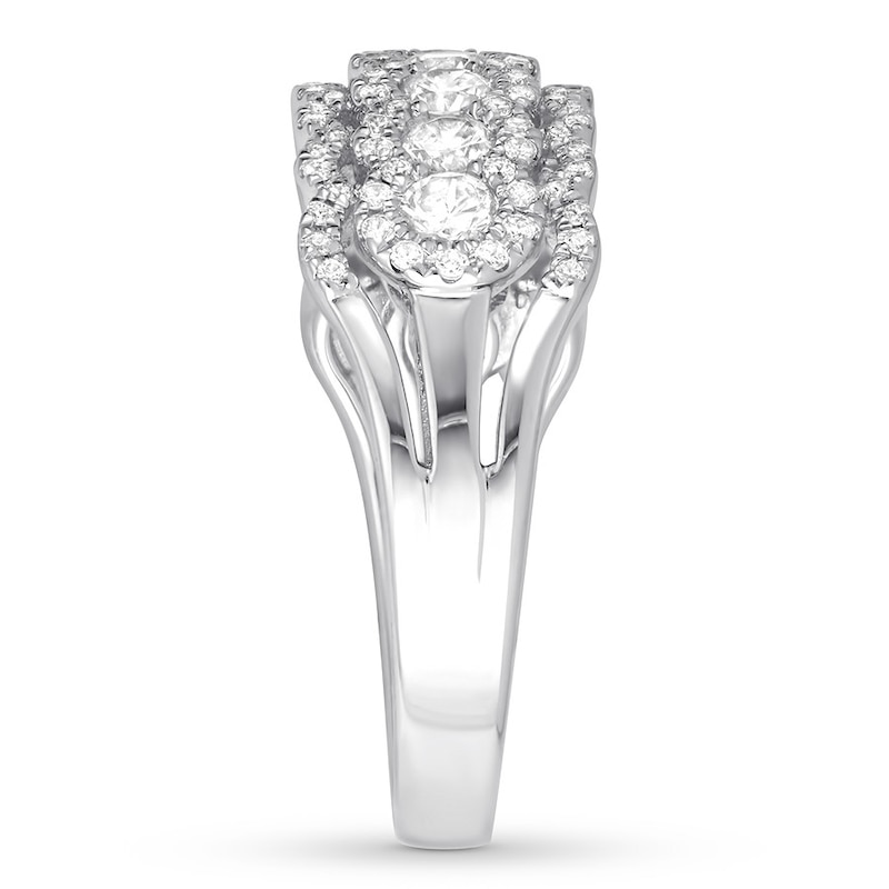 Diamond Anniversary Ring 1 carat tw Bezel-set 14K White Gold