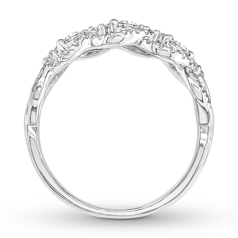 Main Image 2 of Diamond Anniversary Ring 1/2 carat tw Round 14K White Gold