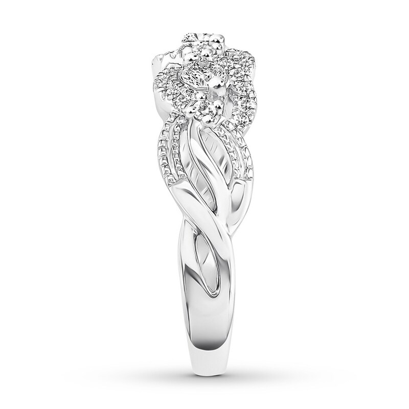 Main Image 3 of Diamond Anniversary Ring 1/2 carat tw Round 14K White Gold