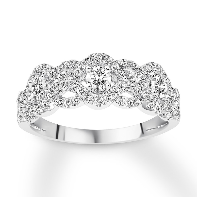 Diamond Anniversary Ring 3/4 ct tw Round 14K White Gold