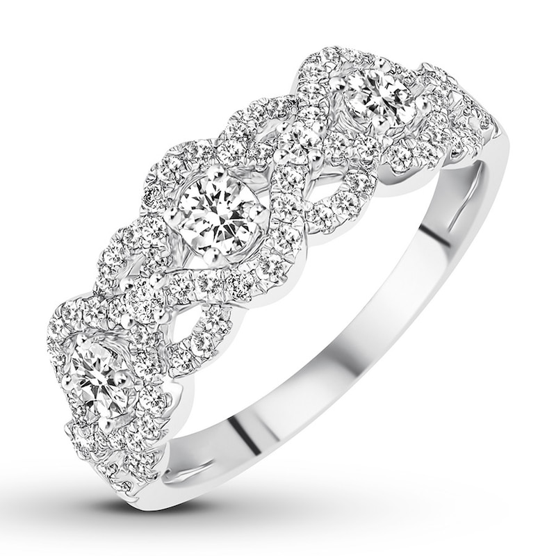 Diamond Anniversary Ring 3/4 ct tw Round 14K White Gold