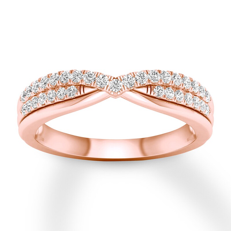 Diamond Contour Ring 1/4 carat tw Round 14K Rose Gold