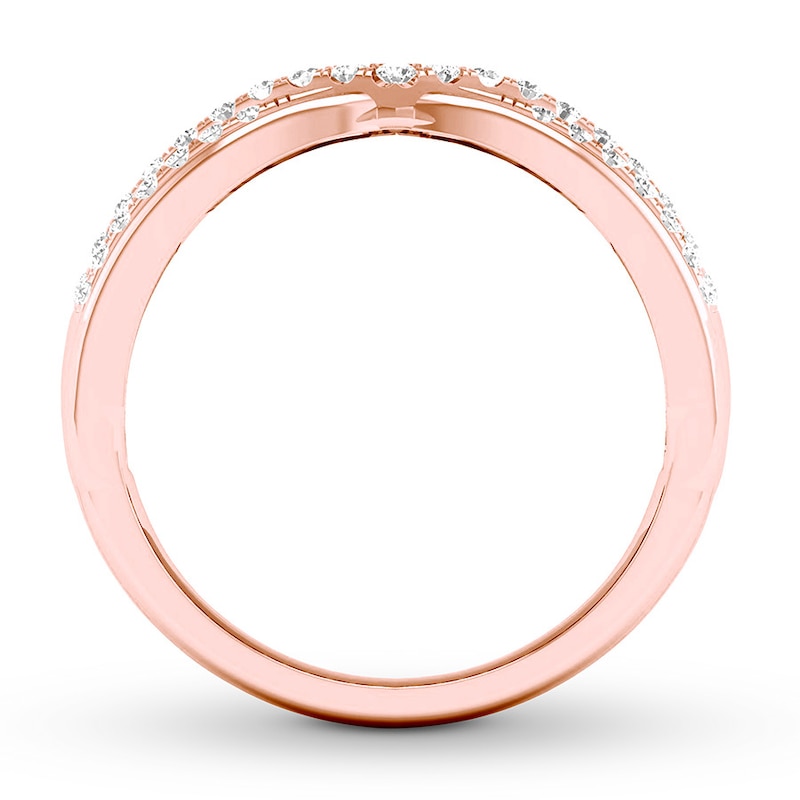 Diamond Contour Ring 1/4 carat tw Round 14K Rose Gold