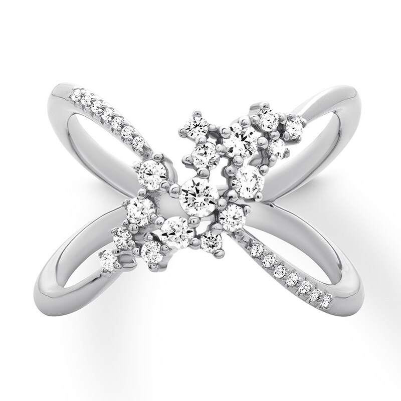 Scattered Diamond Ring 1/2 carat tw 14K White Gold