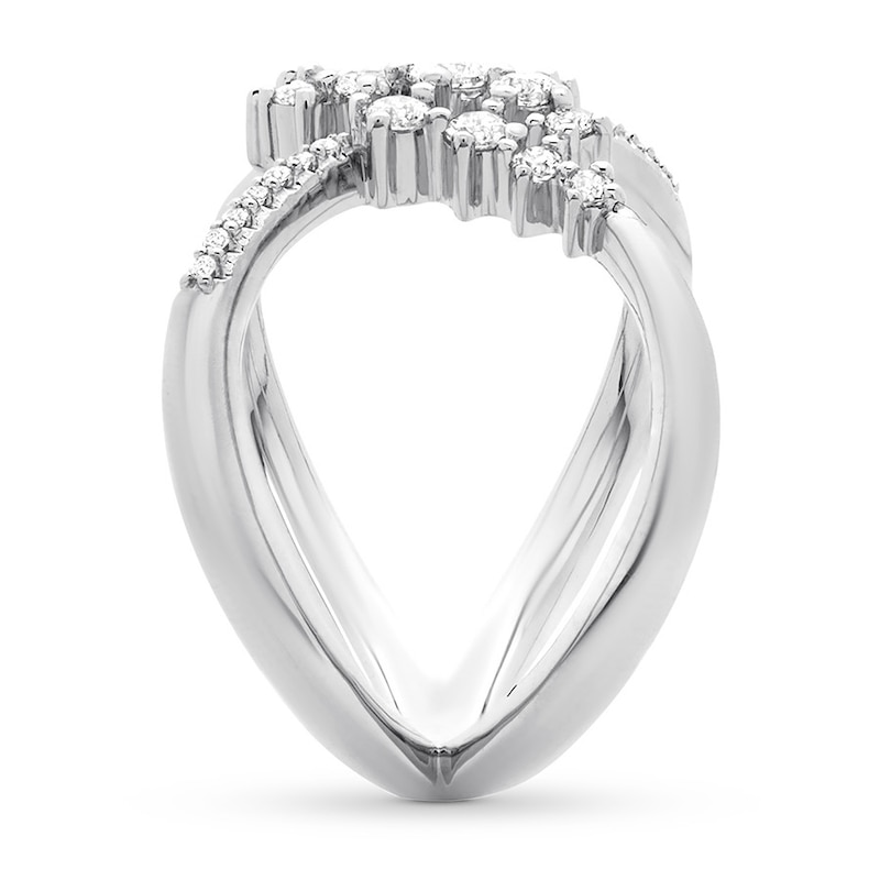 Scattered Diamond Ring 1/2 carat tw 14K White Gold