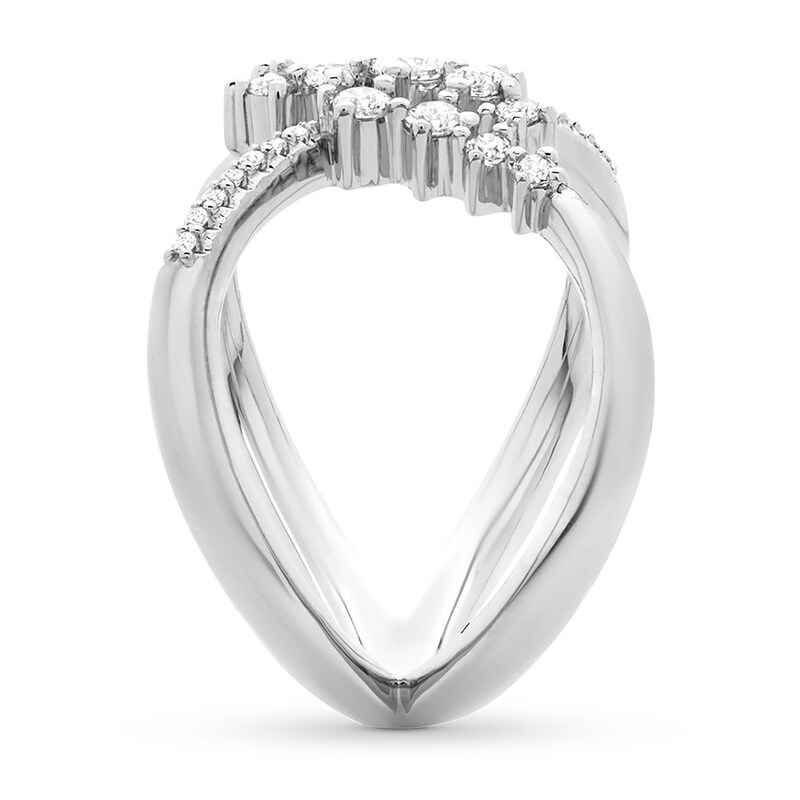 Scattered Diamond Ring 1/2 carat tw 14K White Gold